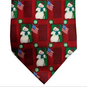 Hallmark Holiday Traditions Christmas/Holiday snowman and American flag tie